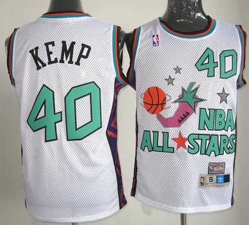Seattle SuperSonics #40 Shawn Kemp 1995 All Star White NBA Jerseys Cheap