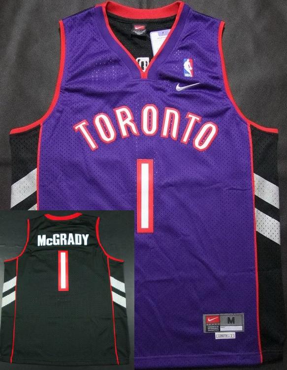Toronto Rapters 1 Tracy McGrady Purple Black NBA Jerseys Cheap