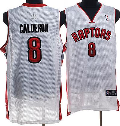 Toronto Rapters 8 Jose Calderon White Jersey Cheap
