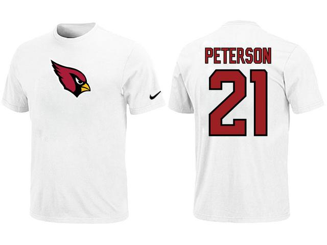 Nike Arizona Cardinals 21 peterson Name & Number White NFL T-Shirt Cheap