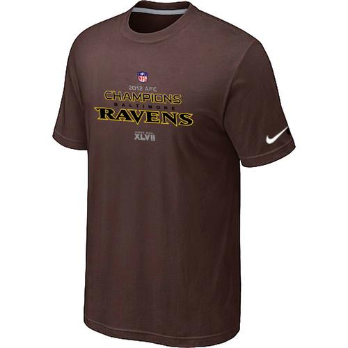 Nike Baltimore Ravens 2012 AFC Conference Champions Trophy Collection Long Brown NFL T-Shirt Cheap
