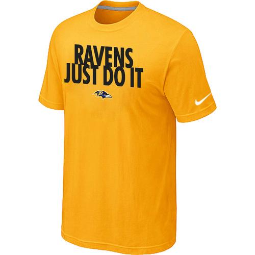 Nike Baltimore Ravens Just Do It Yellow NFL T-Shirt Cheap