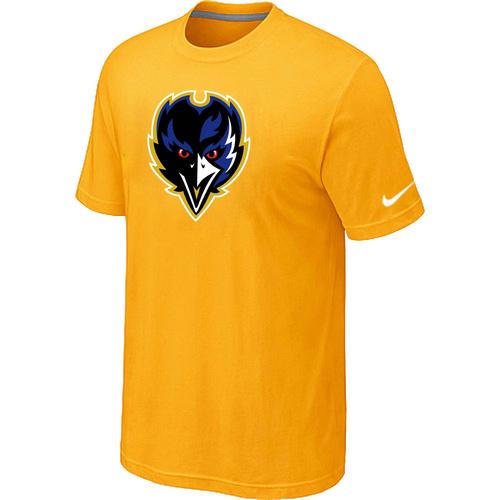 Nike Baltimore Ravens Tean Logo Yellow NFL T-Shirt Cheap
