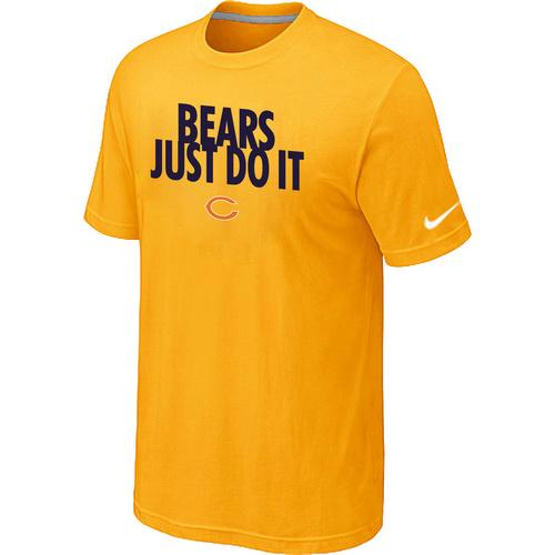 Nike Chicago Bears Just Do It Yellow NFL T-Shirt Cheap
