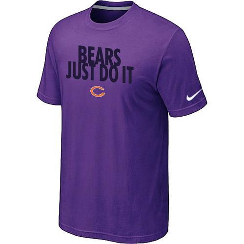 Nike Chicago Bears Just Do It Purple NFL T-Shirt Cheap