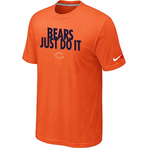 Nike Chicago Bears Just Do It Orange NFL T-Shirt Cheap