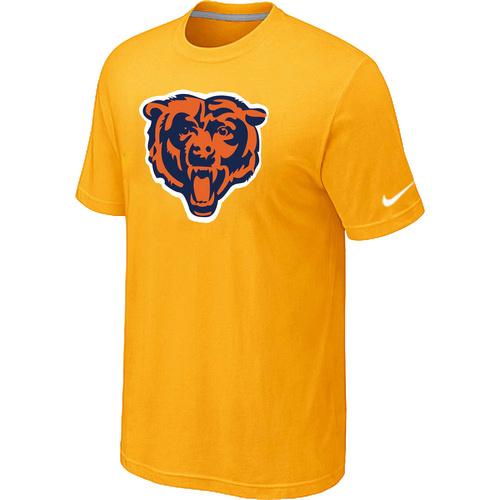Nike Chicago Bears Yellow Tean Logo NFL T-Shirt Cheap