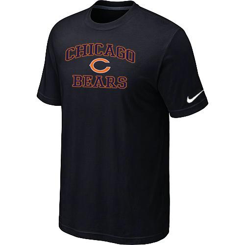 Chicago Bears Heart & Soul Black T-Shirt Cheap