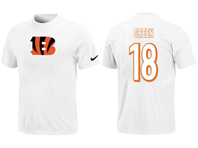 Nike Cincinnati Bengals 18 A.J.Green Name & Number White NFL T-Shirt Cheap