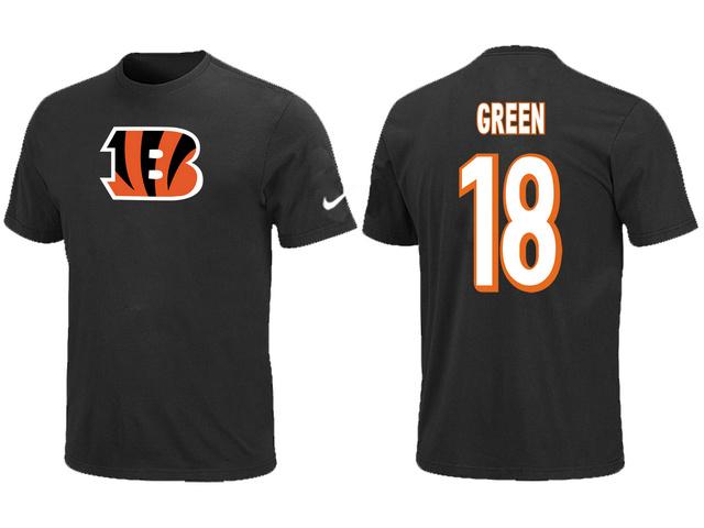 Nike Cincinnati Bengals 18 A.J.Green Name & Number Black NFL T-Shirt Cheap