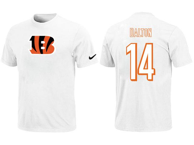 Nike Cincinnati Bengals 14 Andy Dalton White Name & Number T-Shirt Cheap