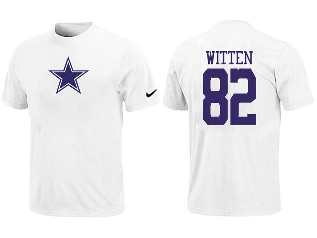 Nike Dallas Cowboys 82 WITTEN Name & Number White NFL T-Shirt Cheap