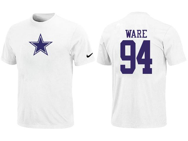 Nike Dallas Cowboys 94 WARE Name & Number White NFL T-Shirt Cheap