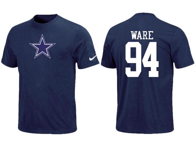 Nike Dallas Cowboys 94 WARE Name & Number Blue NFL T-Shirt Cheap