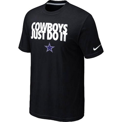 Nike Dallas cowboys Just Do It Black NFL T-Shirt Cheap