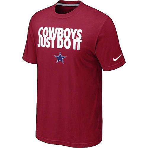 Nike Dallas cowboys Just Do It Red NFL T-Shirt Cheap