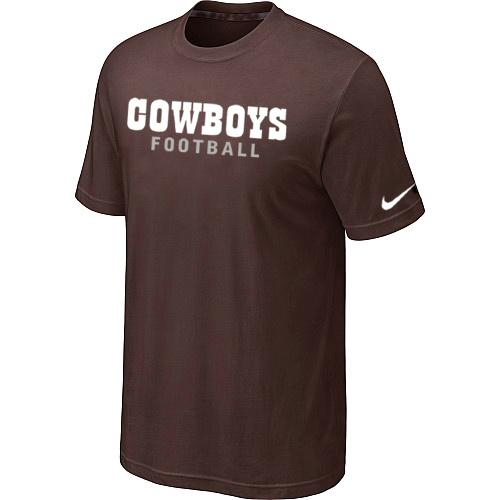 Nike NFL Dallas Cowboys Sideline Legend Authentic Font T Shirt Brown Cheap