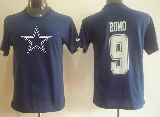 Dallas Cowboys 9 Tony Romo Name & Number T-Shirt Cheap