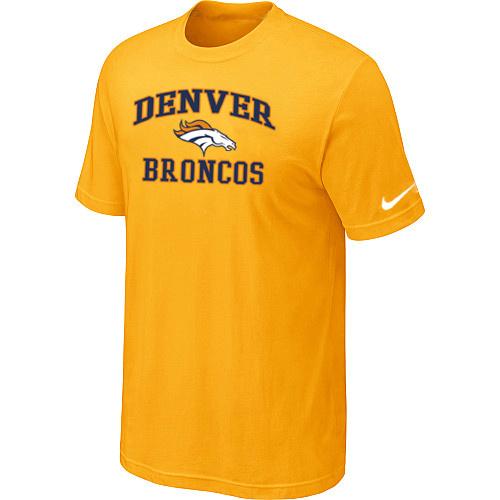 Denver Broncos Heart & Soul Yellow T-Shirt Cheap