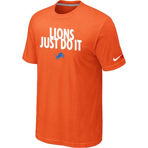 Nike Detroit Lions Just Do It Orange NFL T-Shirt Cheap