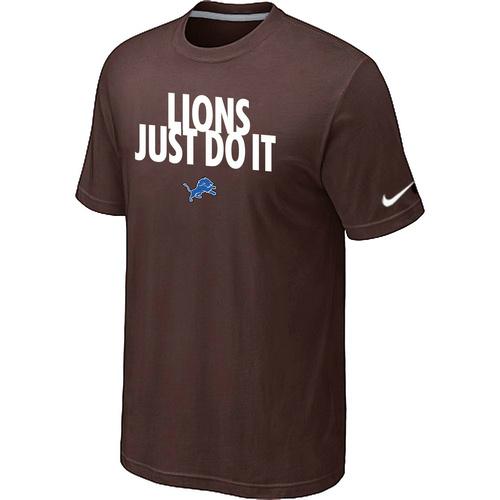 Nike Detroit Lions Just Do It Brown NFL T-Shirt Cheap