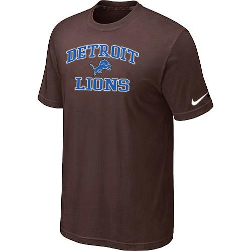 Detroit Lions Heart & Soul Brown T-Shirt Cheap