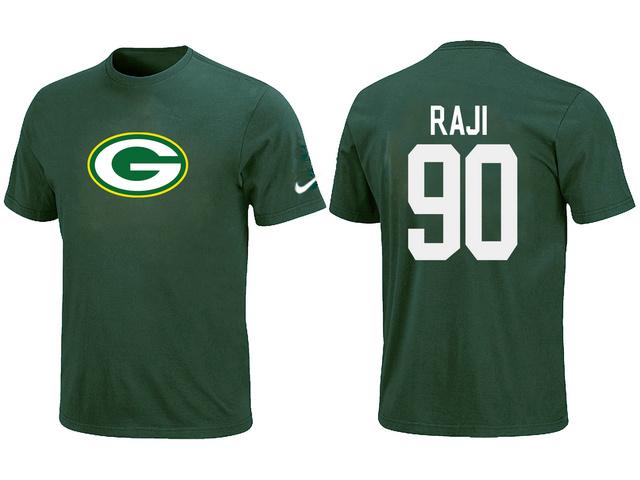 Nike Green Bay Packers 90 RAJI Name & Number Green NFL T-Shirt Cheap