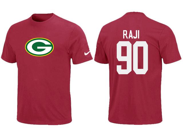 Nike Green Bay Packers 90 RAJI Name & Number Red NFL T-Shirt Cheap