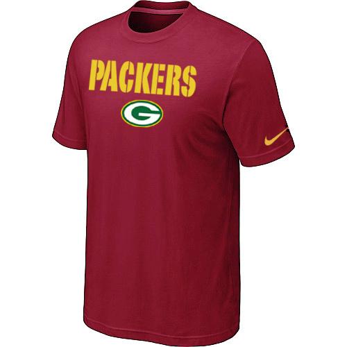 Nike Green Bay Packers Authentic Logo Red NFL T-Shirt Cheap