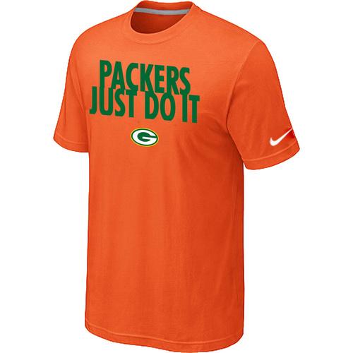 Nike Green Bay Packers Just Do It Orange NFL T-Shirt Cheap