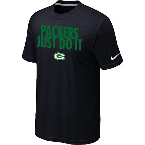 Nike Green Bay Packers Just Do It Black NFL T-Shirt Cheap