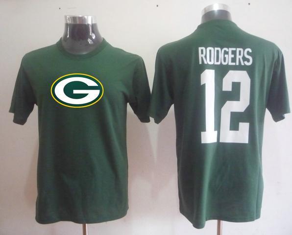 Green Bay Packers 12 Aaron Rodgers Name & Number T-Shirt Cheap