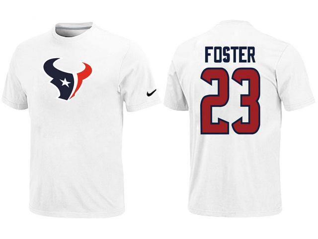 Nike Houston Texans 23 FOSTER Name & Number White NFL T-Shirt Cheap
