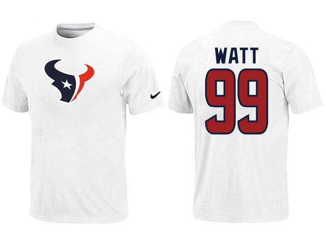 Nike Houston Texans 99 Watt Name & Number White NFL T-Shirt Cheap