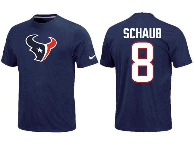 Nike Houston Texans 8 schaub Name & Number Blue NFL T-Shirt Cheap