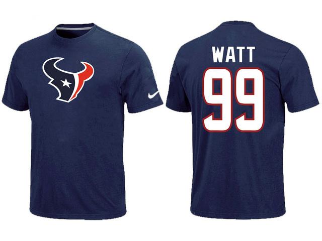 Nike Houston Texans 99 Watt Name & Number Blue NFL T-Shirt Cheap