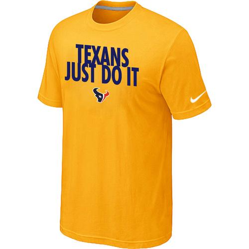 Nike Houston Texans Just Do It Yellow NFL T-Shirt Cheap