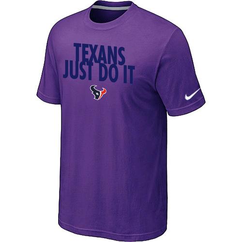 Nike Houston Texans Just Do It Purple NFL T-Shirt Cheap