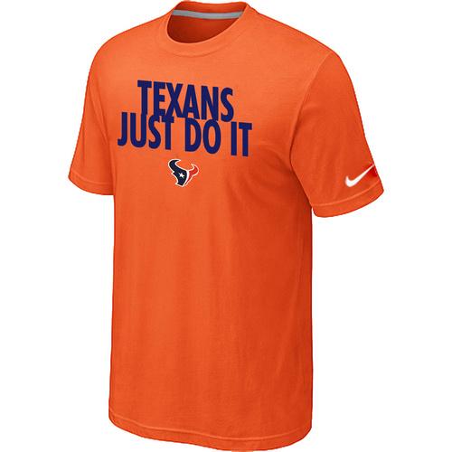 Nike Houston Texans Just Do It Orange NFL T-Shirt Cheap