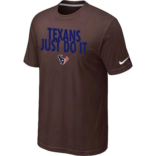 Nike Houston Texans Just Do It Brown NFL T-Shirt Cheap