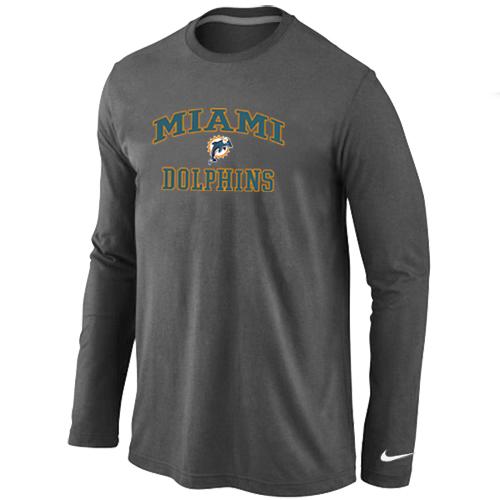 Nike Miami Dolphins Heart & Soul Long Sleeve T-Shirt D.Grey Cheap