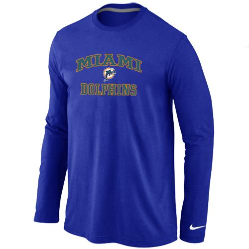 Nike Miami Dolphins Heart & Soul Long Sleeve T-Shirt Blue Cheap