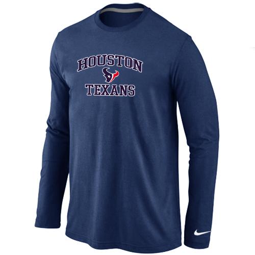 Nike Houston Texans Heart & Soul Long Sleeve T-Shirt D.Blue Cheap