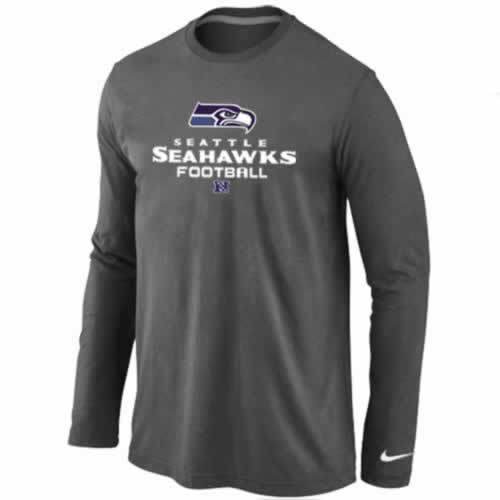 NIKE Seattle Seahawks dark grey Critical Victory Long Sleeve NFL T-Shirt Cheap