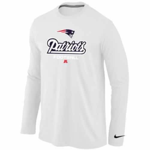 Nike New England Patriots White Critical Victory Long Sleeve NFL T-Shirt Cheap