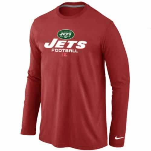 Nike New York Jets red Critical Victory Long Sleeve NFL T-Shirt Cheap