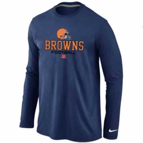 Nike Cleveland Browns dark blue Critical Victory Long Sleeve NFL T-Shirt Cheap