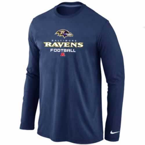 NIKE Baltimore Ravens dark blue Critical Victory Long Sleeve NFL T-Shirt Cheap
