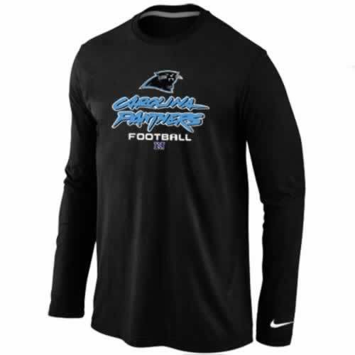 Nike Carolina Panthers black Critical Victory Long Sleeve NFL T-Shirt Cheap