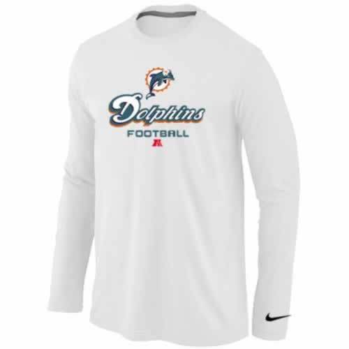 NIKE Miami Dolphins white Critical Victory Long Sleeve NFL T-Shirt Cheap